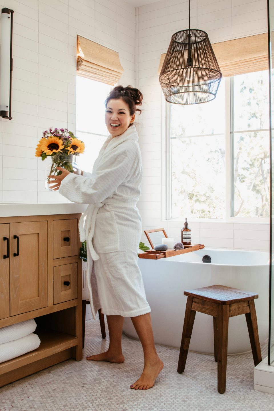 Anita sets the space for a spa day with the girls