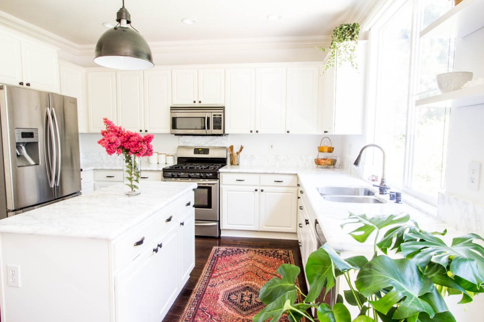 white kitchen faux marble contact paper countertops