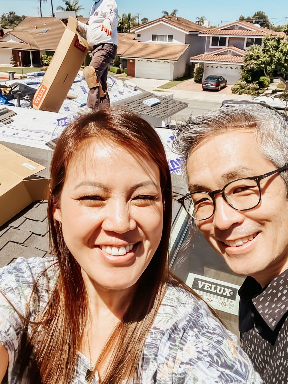 Anita & Travis Mid-project selfie 