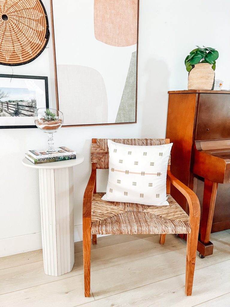 the new side table looks great with our Coop pillows!